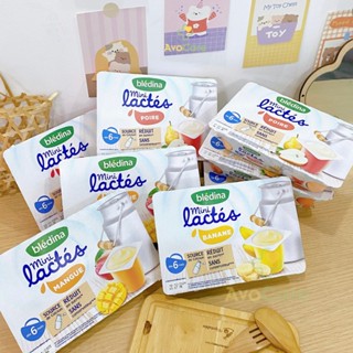 Sữa chua Bledina Mini Pháp cho bé ăn dặm từ 6m+ hương vị hoa quả tự nhiên lốc 6 hũ