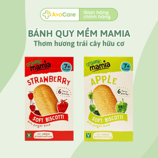 Bánh quy mềm ăn dặm Mamia Biscoti Organic thơm hương trái cây hữu cơ cho bé ăn dặm từ 7m+