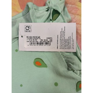 Bộ cotton mặc nhà cộc tay bé gái Canifa
