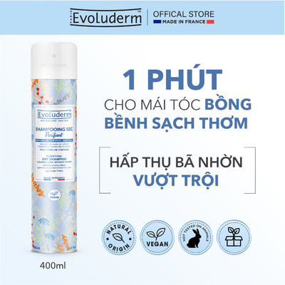 Dầu Gội Khô Evoluderm Giúp Làm Sạch Tóc, Làm Phồng Tóc Cấp Tốc (QT)
