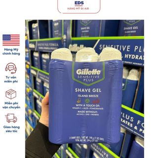 Gel cạo râu Gillette Sensitive Plus Shave Gel - EDS Hàng Mỹ