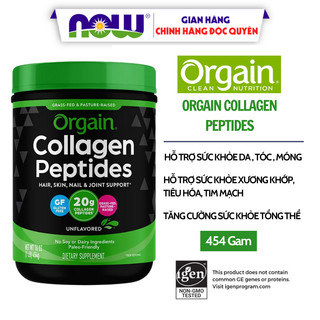 Bột Collagen Thuỷ Phân Orgain Collagen Peptides hỗ trợ chắc khỏe tóc da móng và xương khớp khối lượng 454g từ Mỹ