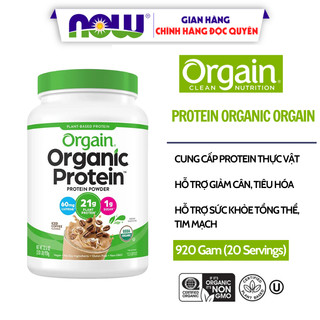 Bột đạm thực vật Protein Organic Orgain hữu cơ uống làm bánh pha sữa bữa ăn thay thế các vị 920g từ Mỹ