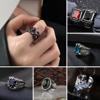 Nhẫn bạc nam nữ không gỉ phong cách hiphop Migin thời trang không phai nhiều kiểu dáng dễ dàng phối đồ - Nhẫn Tổng Hợp