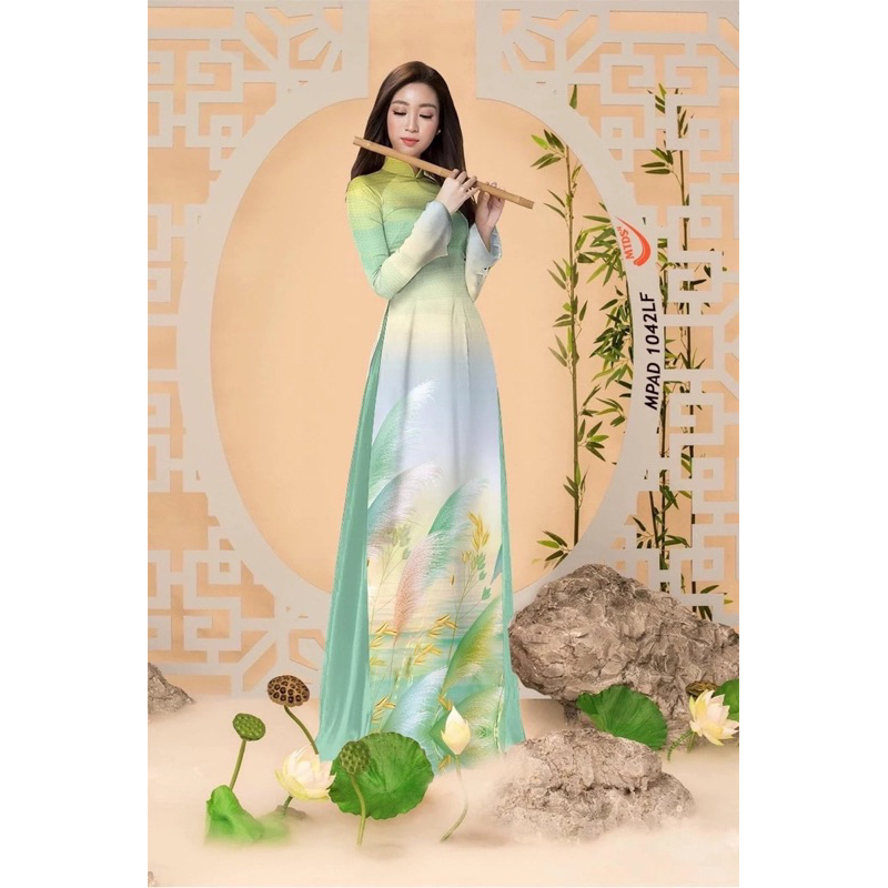 Vải áo dài hoa 3D