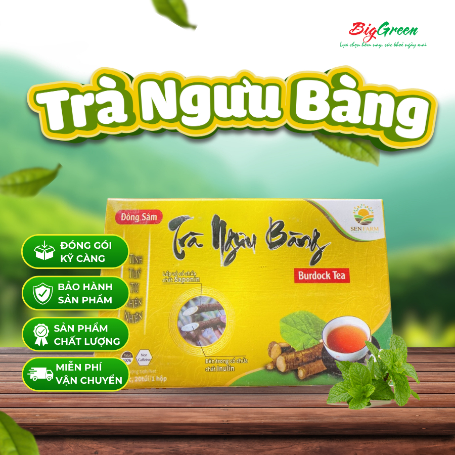 (SALE DĂTE 25/04/2025) Trà ngưu bàng Senfarm (Hộp 20 túi lọc)