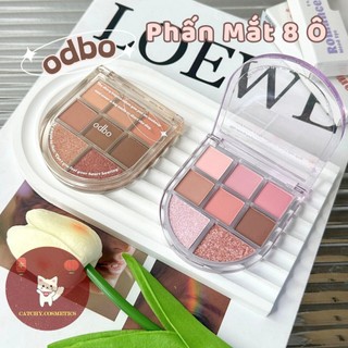 Bảng phấn mắt odbo 8 ô romance mood nhũ lì hình vòm trong suốt eye palatte 6g