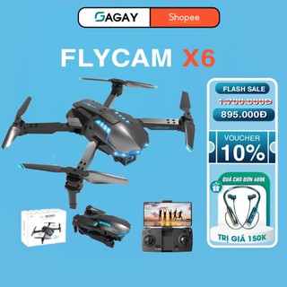 Flycam mini X6 pro, flycam giá rẻ chất lượng hình ảnh HD, camera góc rộng GAGAY