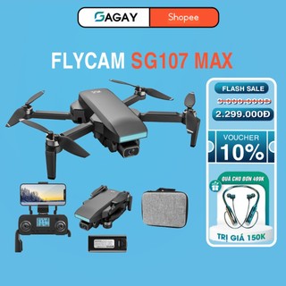 Flycam SG107 MAX động cơ không chổi than, bay đến 20 phút, flycam mini bay ổn định nhào lộn 360 độ Gagay GD475