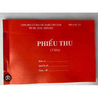 02 Quyển  Phiếu thu - chi 1- 2-3 liên A5, giấy đẹp (~100 tờ/quyển)