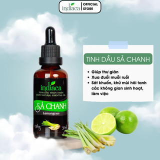 Tinh Dầu Thiên Nhiên Sả Chanh (Lemongrass) INDIACA giúp thư giãn, đuổi muỗi sát khuẩn và khử mùi tanh