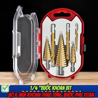 BỘ 3 MŨI KHOAN BƯỚC THÁP THÉP HSS