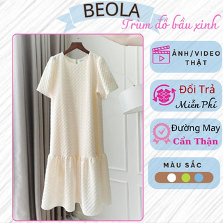 Đầm bầu Babydoll Xinh Chất Vải Đũi Cao Cấp Mặc Mềm Mát đi dự tiệc công sở thời trang đổi trả miễn phí