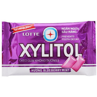 Kẹo Sing-gum Không Đường Lotte Xylitol Hương Việt Quất Mint (Vỉ 11.6g - Tím)