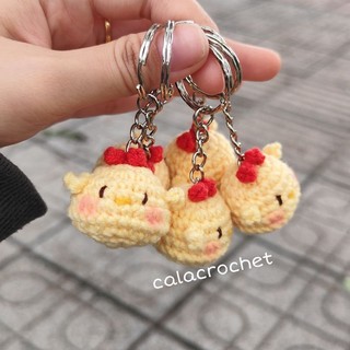 Móc khoá gà con mini bằng len handmade (ảnh thật shop chụp)