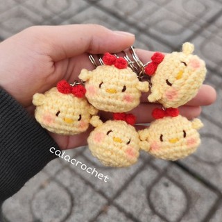 Móc khoá gà con mini bằng len handmade