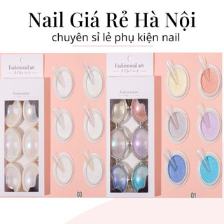 Set Bột Tráng Gương Ánh Ngọc Trai 6màu trang trí móng nail