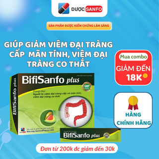 Men vi sinh Bifisanfo Plus hỗ trợ điều trị viêm đại tràng, hội chứng ruột kích thích hiêu quả hộp 12 gói