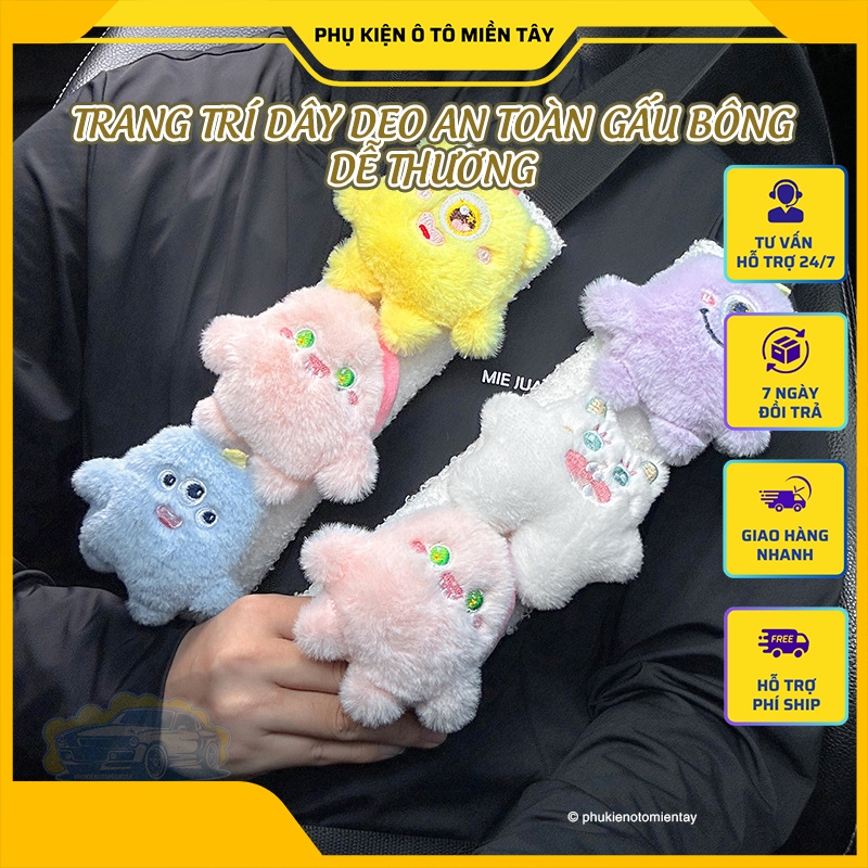 Bao Dây Đeo An Toàn Trang Trí Ô Tô, Xe Hơi , Mô Hình Gấu Bông Dễ Thương 2