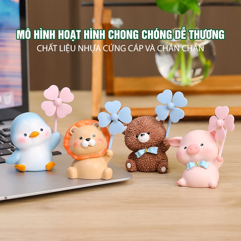 Trang trí ô tô, xe máy, bàn làm việc  mô hình Hoạt Hình Chong Chóng dễ thương, kèm keo dán 2