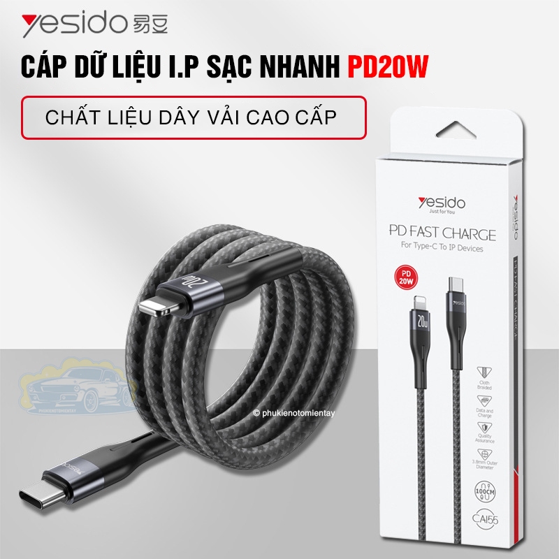 Cáp Sạc Nhanh Trên Ô tô,  Cáp Sạc Điện Thoại I.P và Type-C 20-60W 4