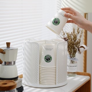 Kệ để cốc ly nhựa, Kệ đựng ly trà sữa, Khay úp cốc xoay tròn 360 độ để đồ đa năng nhựa ABS cao cấp