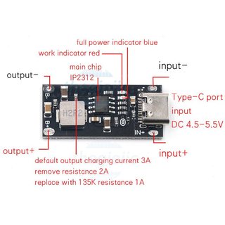 IP2312 Mạch Sạc Pin Lithium 3A USB Type-C//18