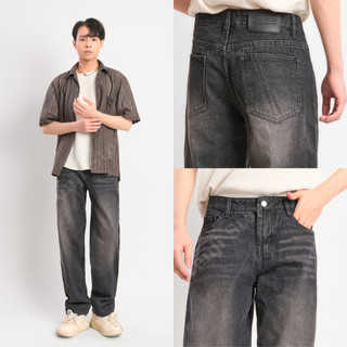 Quần jean nam ống suông xám wat trơn mẫu hot hot, quần bò nam baggy QJ01 tôn dáng (45 - 84KG)