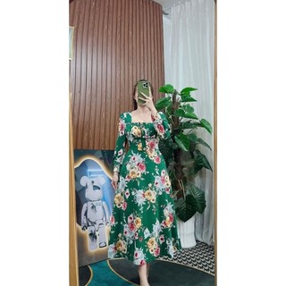 💞💞DDT 01 7003 Đầm maxi thiết kế dài tay đính nút. Freesize 45-62kg