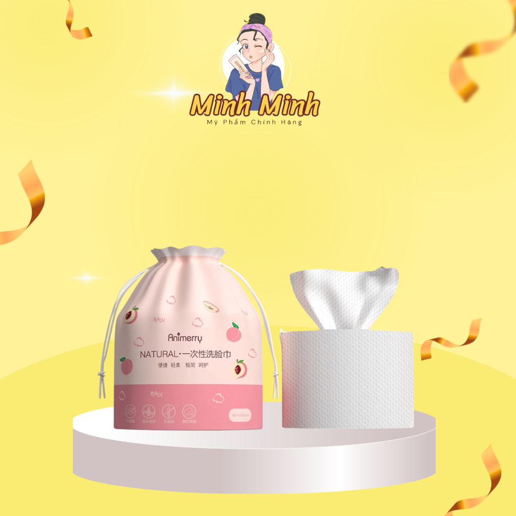 Khăn Lau Mặt Dùng 1 Lần Cotton Cao Cấp ANIMATED