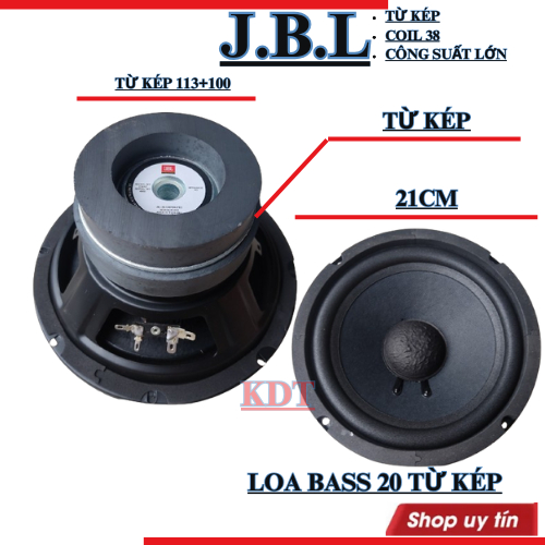 Loa bass 20 jb từ kép hàng thailan - hàng mới giá ưu đãi gân mút lòng sâu công suất 250w - giá 1 chi