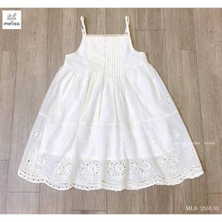 Váy 2 dây boi thêu ren lỗ cao cấp bé gái mls