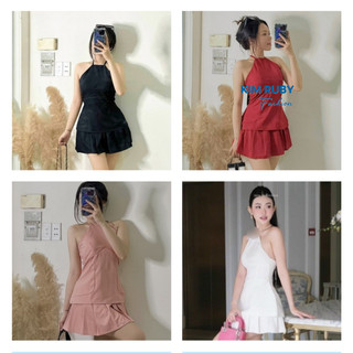 Set yếm nữ Kim Ruby Fashion vải cotton lạnh trẻ trung năng động đi chơi dự tiệc