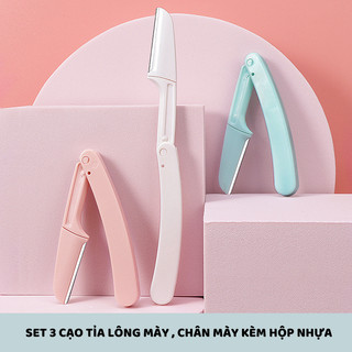 Set 3 dao cạo đa năng , cạo tỉa lông mày có thể gấp gọn tiện lợi 88802