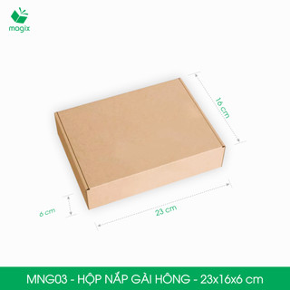 Mng03 - 23x16x6cm - combo 60 hộp nắp gài hông - thùng carton đóng hàng