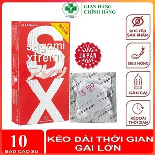 Bao cao su gân gai sagami xtreme feel long kéo dài thời gian - hộp 10 bao