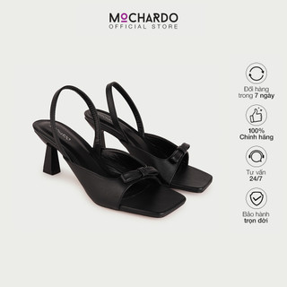 Giày Sandal Nữ Cao Gót Nhọn MOCHARDO MC.109 Quai Ngang Phối Nơ 7cm