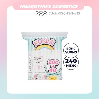 Bông tẩy trang kokimi mềm mịn, không xù lông mihoo kokimi cotton pads nhật túi 240 miếng