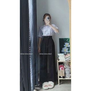 [Mã RL] Quần Ống Rộng Nút Cài Lệch