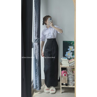[Mã RL] Quần Ống Rộng Nút Cài Lệch