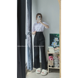 [Mã RL] Quần Ống Rộng Nút Cài Lệch