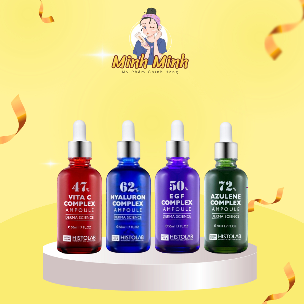 Histolab - Serum Histolab VitC 47%, EGF 50%, HA 62%, 72% Azulene Ampoule Cấp Ẩm Phục Hồi Da