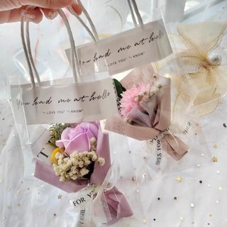  Bó Hoa Mini Nhỏ Cao 15cm ngang 13cm  1 Hoa Cẩm Chướng Sáp Nhỏ Mix Hoa Khô Nhiều Màu Sắc Làm Qùa Tặng 