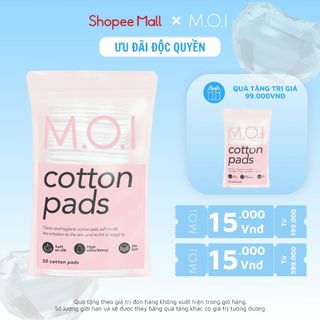 Bông tẩy trang MOI miếng bông mềm và dai gói 50 miếng