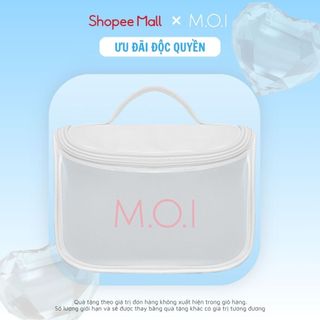  Túi Make Up M.O.I trắng đựng nhiều đồ có moc treo