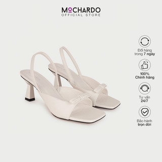 Giày Sandal Nữ Cao Gót Nhọn MOCHARDO MC.109 Quai Ngang Phối Nơ 7cm