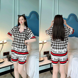Đồ bộ pijama lụa đùi nữ mặc nhà chất liệu mango , latin cao cấp dễ thương