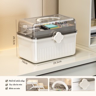 HỘP ĐỰNG THUỐC GIA ĐÌNH NHIỀU NGĂN/ HỘP ĐỰNG VẬT TƯ Y TẾ CÓ KHÓA AN TOÀN