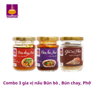 YESHUE - COMBO 3 Hũ Gia Vị chuyên nấu Bún Bò Huế - Bún Chay - Phở Chuẩn Vị, Siêu Tiện Lợi