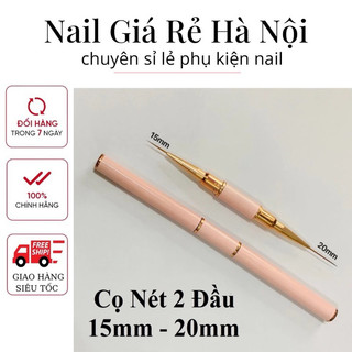 Cọ nét 2 đầu vẽ móng siêu mảnh cán hồng làm nail